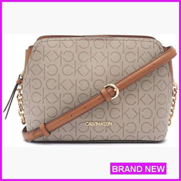Triple Compartment Chain Crossbody Bag Chic Minimal Casual Business Wear